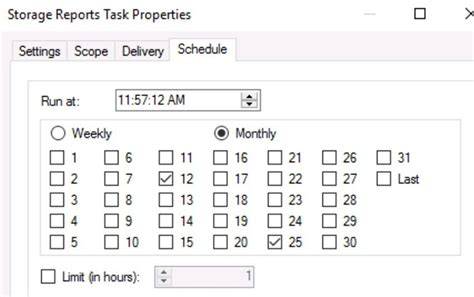 FSRM Schedule Report Task Dialog