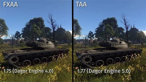 FXAA vs TAA comparison screenshot