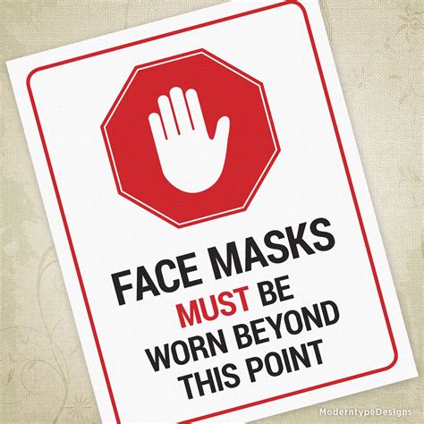 Face Masks Must Be Worn Sign Printable
