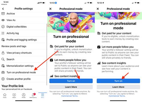 Facebook Professional Mode Features
