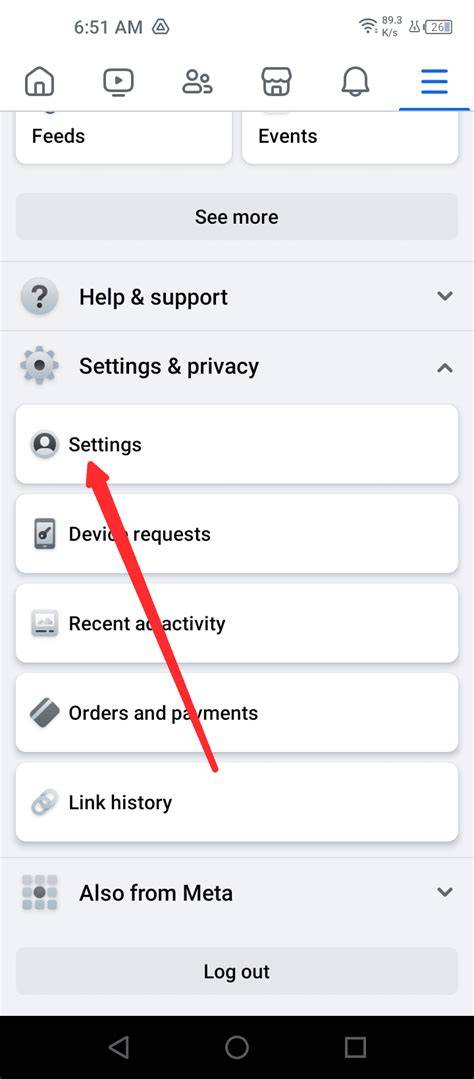 Facebook user scrolling