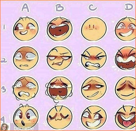 Facial Expressions Drawing Chart