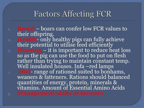 Factors affecting FCR