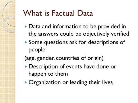 Factual data in business