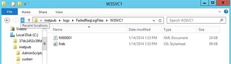 Failed Request Log Files Directory
