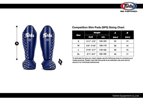 Fairtex Shin Guards Size Chart