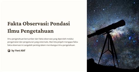 Fakta Menarik Observasi