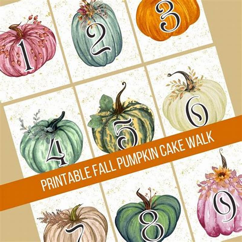 Fall Cake Walk Numbers Printable