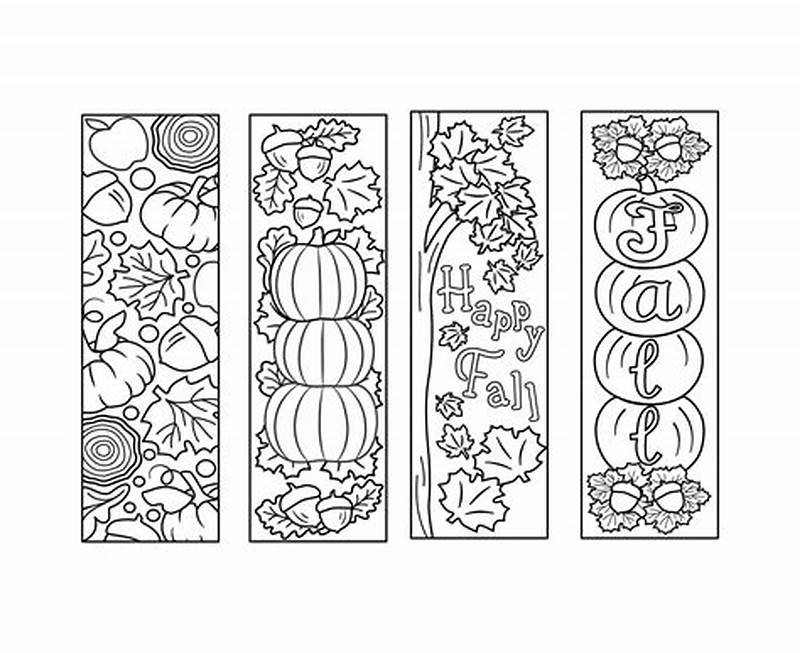 Fall Coloring Bookmarks