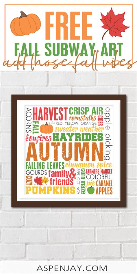 Fall Subway Art Printable Free