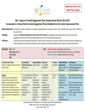 Family Engagement Plan Template