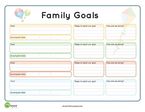 Family Goal Setting Template