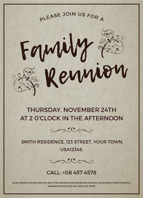 Family Reunion Flyer Templates Free
