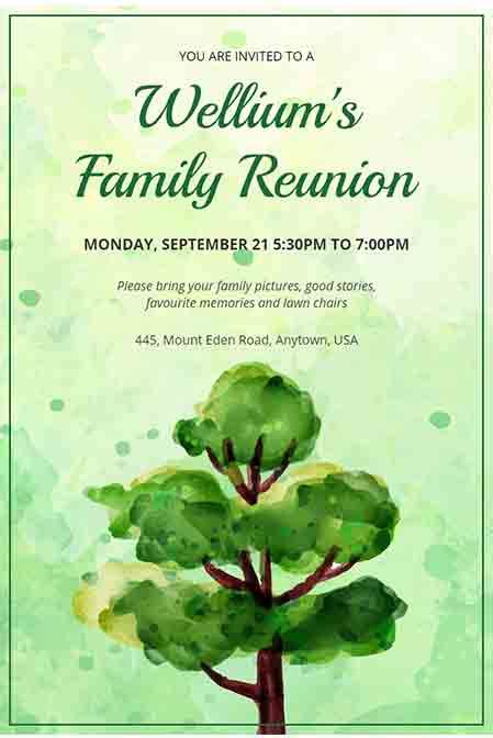 Family Reunion Invitation Templates Free