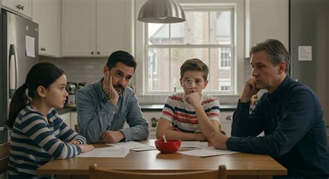 Family discussing documents
