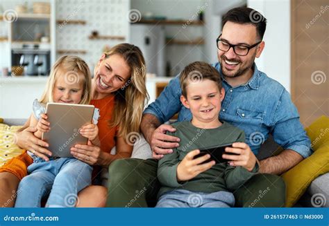 Family using digital devices for education