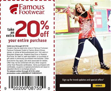 Famous Footwear Printable