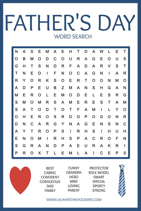 Father's Day Word Search Printable