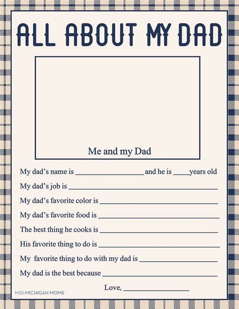 Fathers Day Interview Questions For Preschoolers Printable