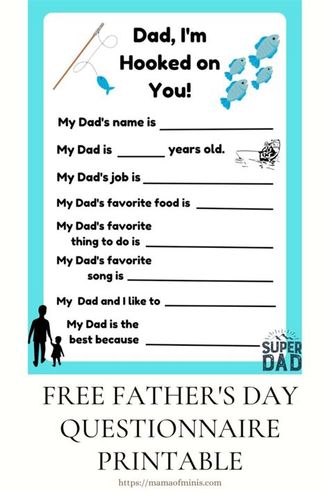 Fathers Day Questions For Kids Free Printable