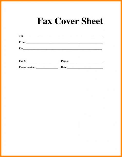 Fax Cover Sheet Template For Word