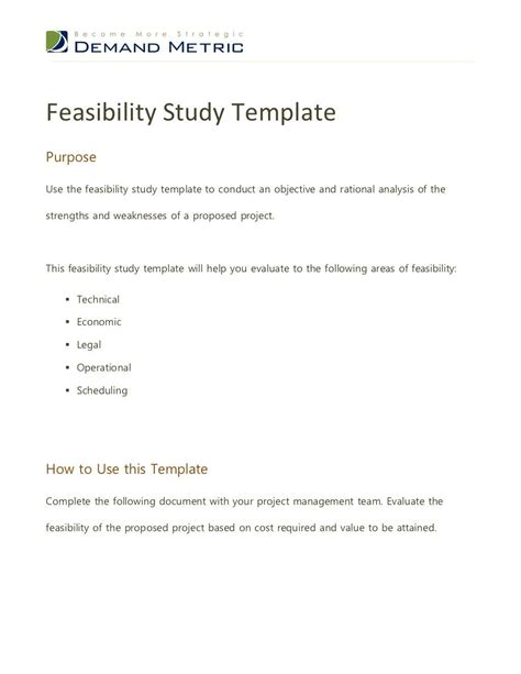 Feasibility Proposal Template