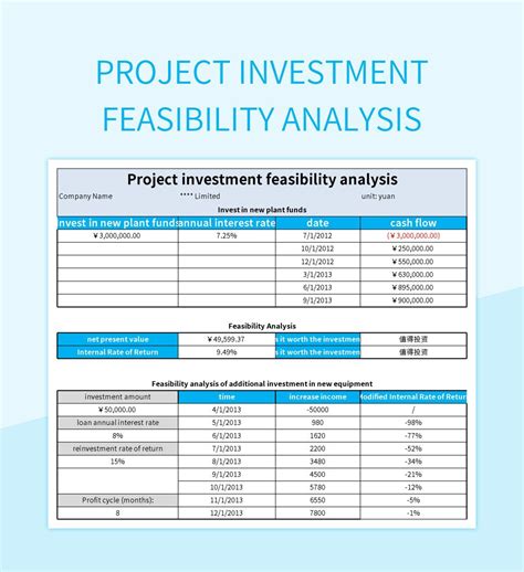 Feasibility Study Template Excel
