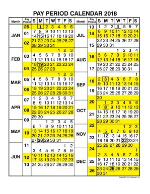 Federal Pay Period Calendar For 2018