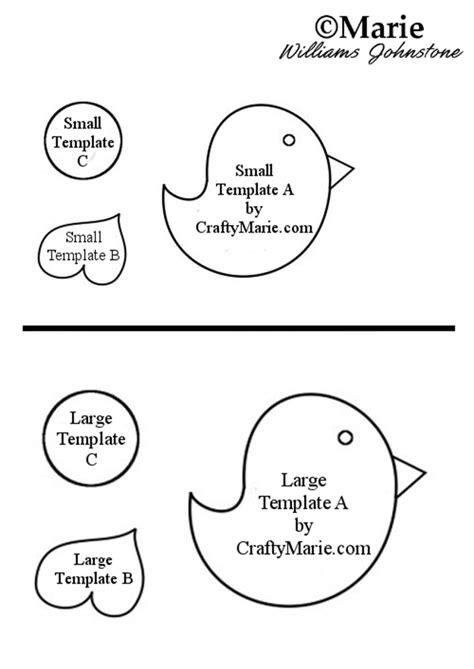 Felt Bird Template Free