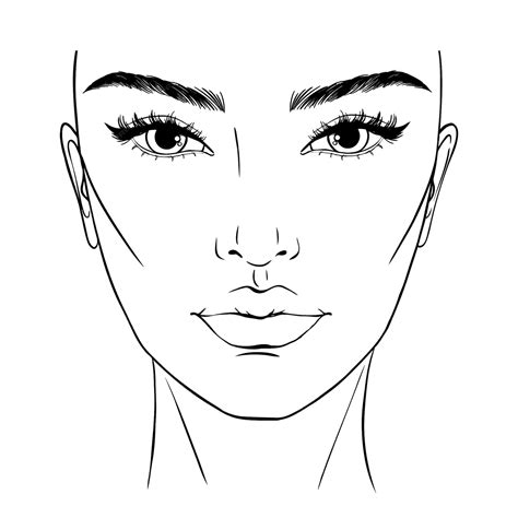 Female Makeup Face Template
