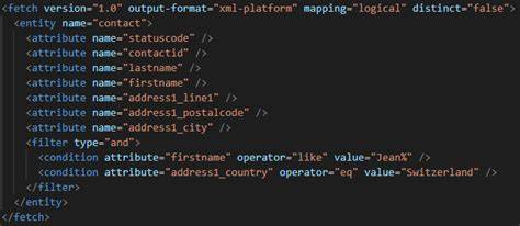FetchXml examples
