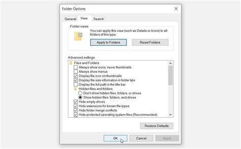 File Types Tab in Folder Options