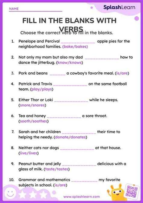 Fill In The Blanks Printables Grammar Easy