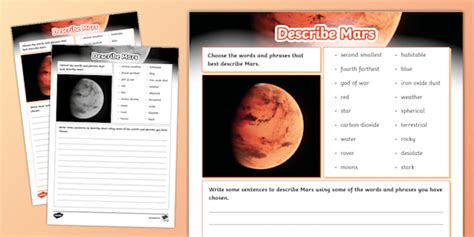 Fill In The Chart To Describe Each Mars Probe
