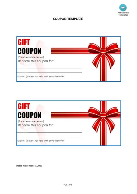 Fillable Coupon Template