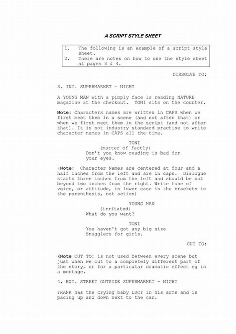 Film Script Format Template