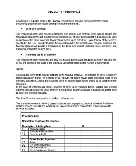 Financial Proposal Template