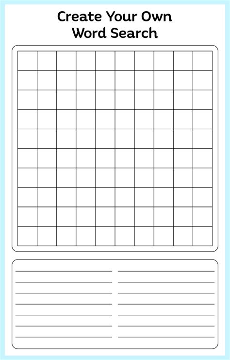 Find A Word Template Printable