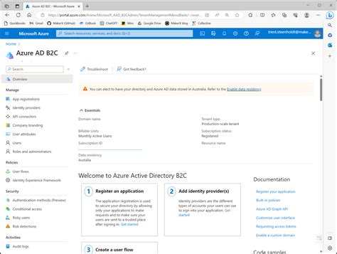 Find Azure AD B2C Blade