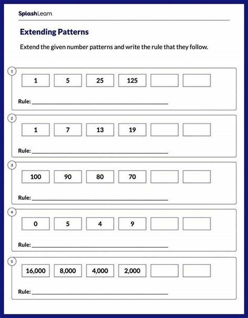 Find The Rule Number Pattern Worksheets
