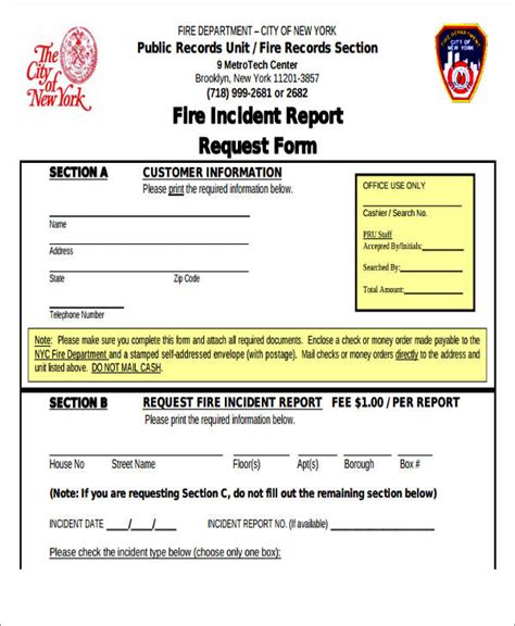 Fire Department Incident Report Templates