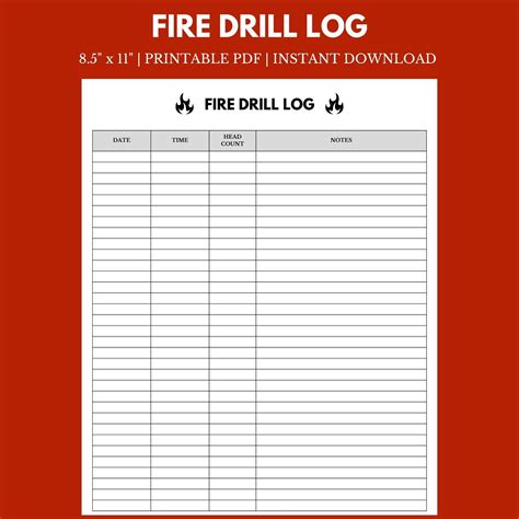 Fire Drill Log Template