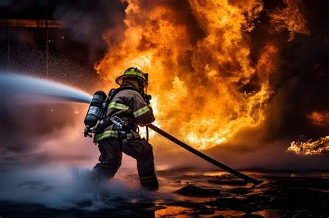 Firefighter in action