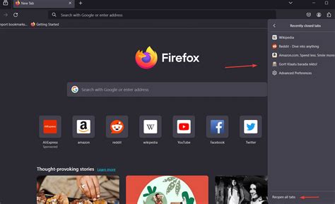 Firefox Open Menu