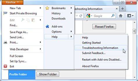 Firefox Profile Folder Button