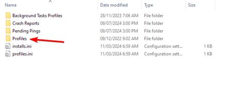 Firefox Profiles Folder
