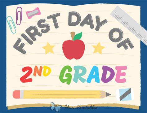First Day Of 2nd Grade Printable Sign 2018-2019