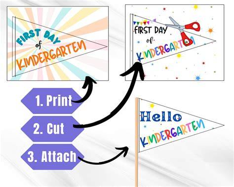 First Day Of Kindergarten Flag Printable