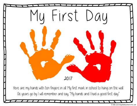 First Day Of Preschool Craft Printable