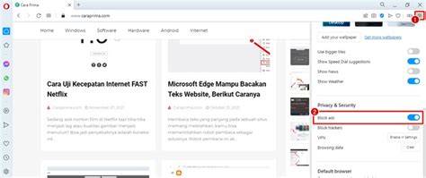 Fitur Blokir Iklan Opera Browser